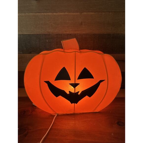 Trendmasters 1999 Fabric Halloween Jack-O-Lantern Pumpkin Electric Light Up - Picture 2 of 9